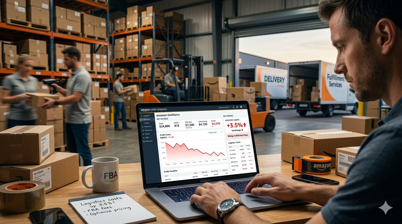 Amazon 3.5% surcharge impact on FBA seller profit margins and logistics costs in 2026