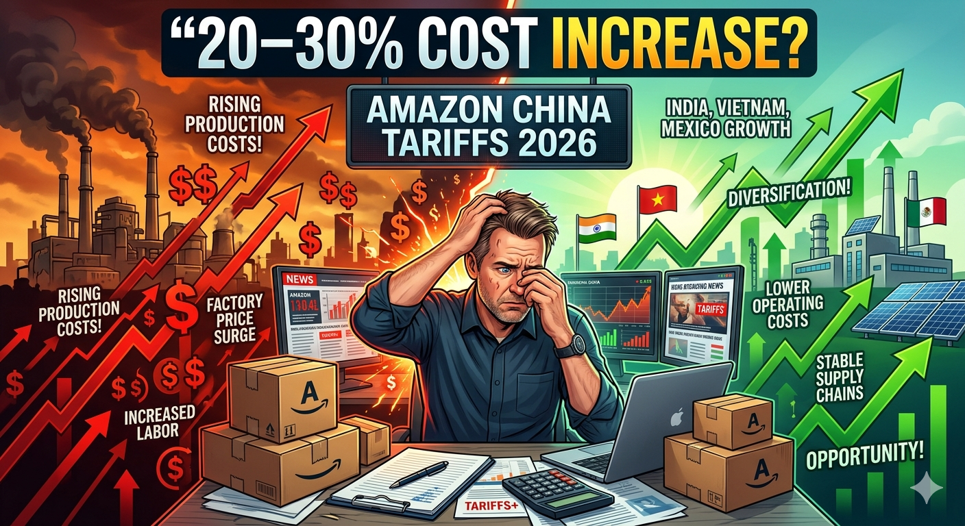 Amazon China Tariffs 2026 impact on FBA sellers sourcing strategy and rising import costs